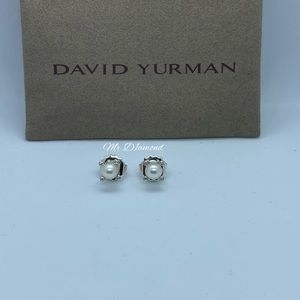 David Yurman Pearl Diamond Stud Butterfly Earrings
